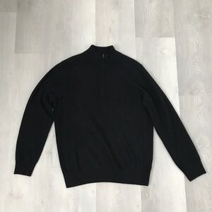 STATE CASHMERE MENS QUARTER ZIP SWEATER LONG SLEEVES PULLOVER LARGE